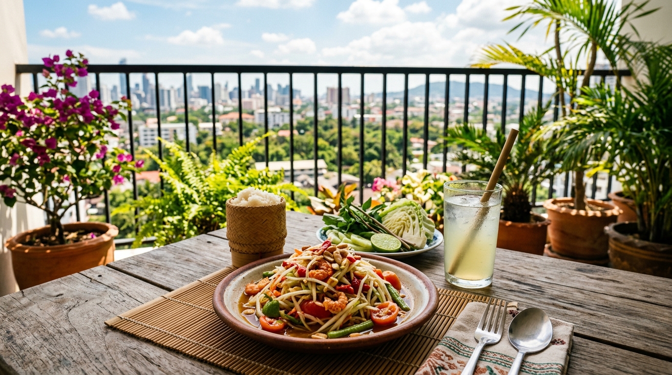 Som tam thailändsk papayasallad