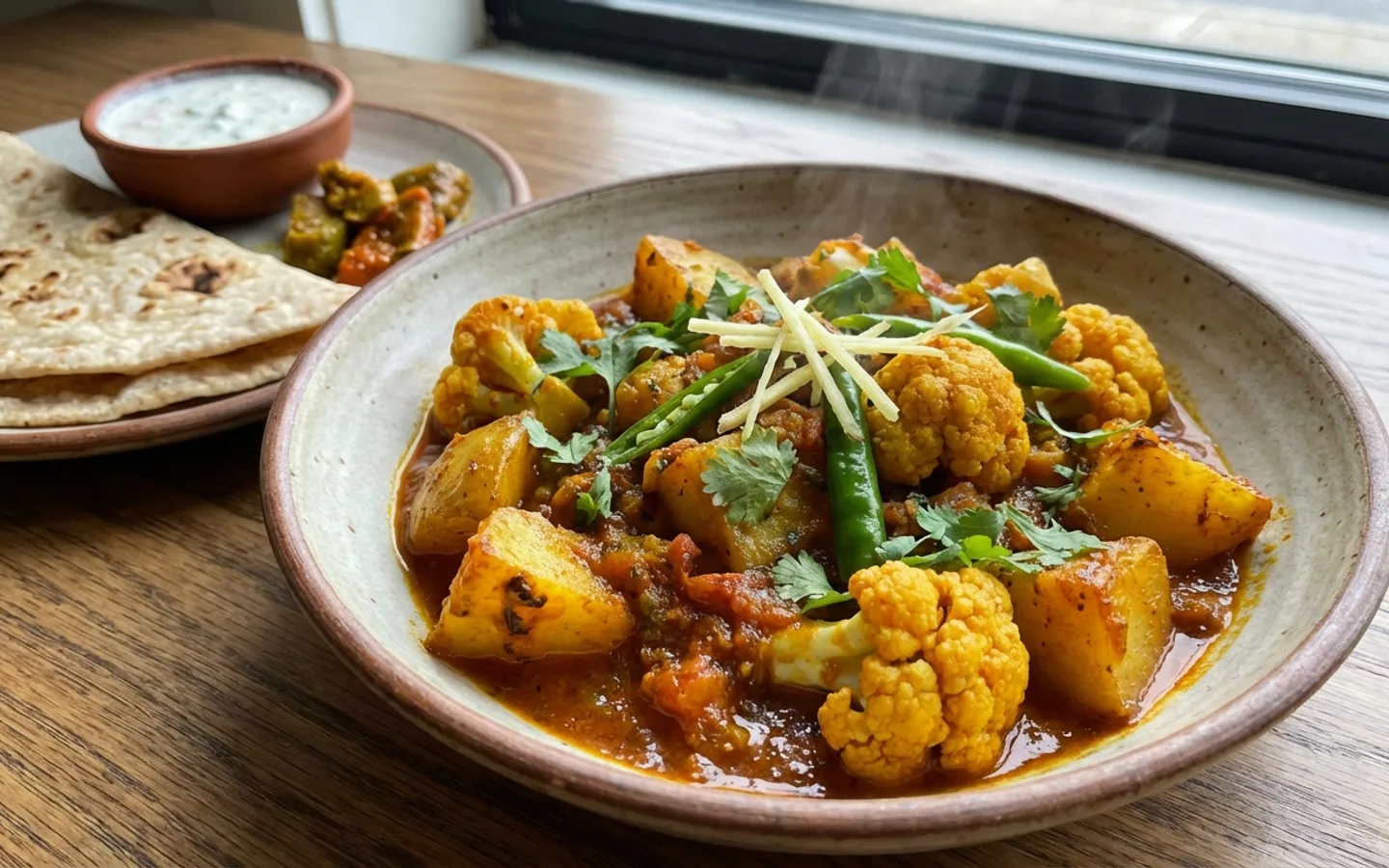 Aloo gobi med potatis och blomkål i indiska kryddor