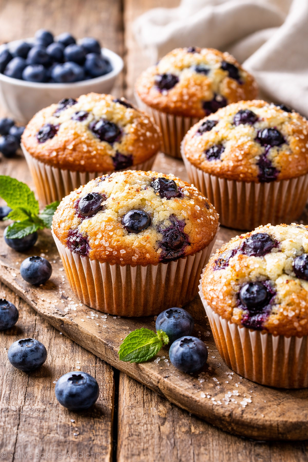 Blåbärsmuffins med sprucken topp
