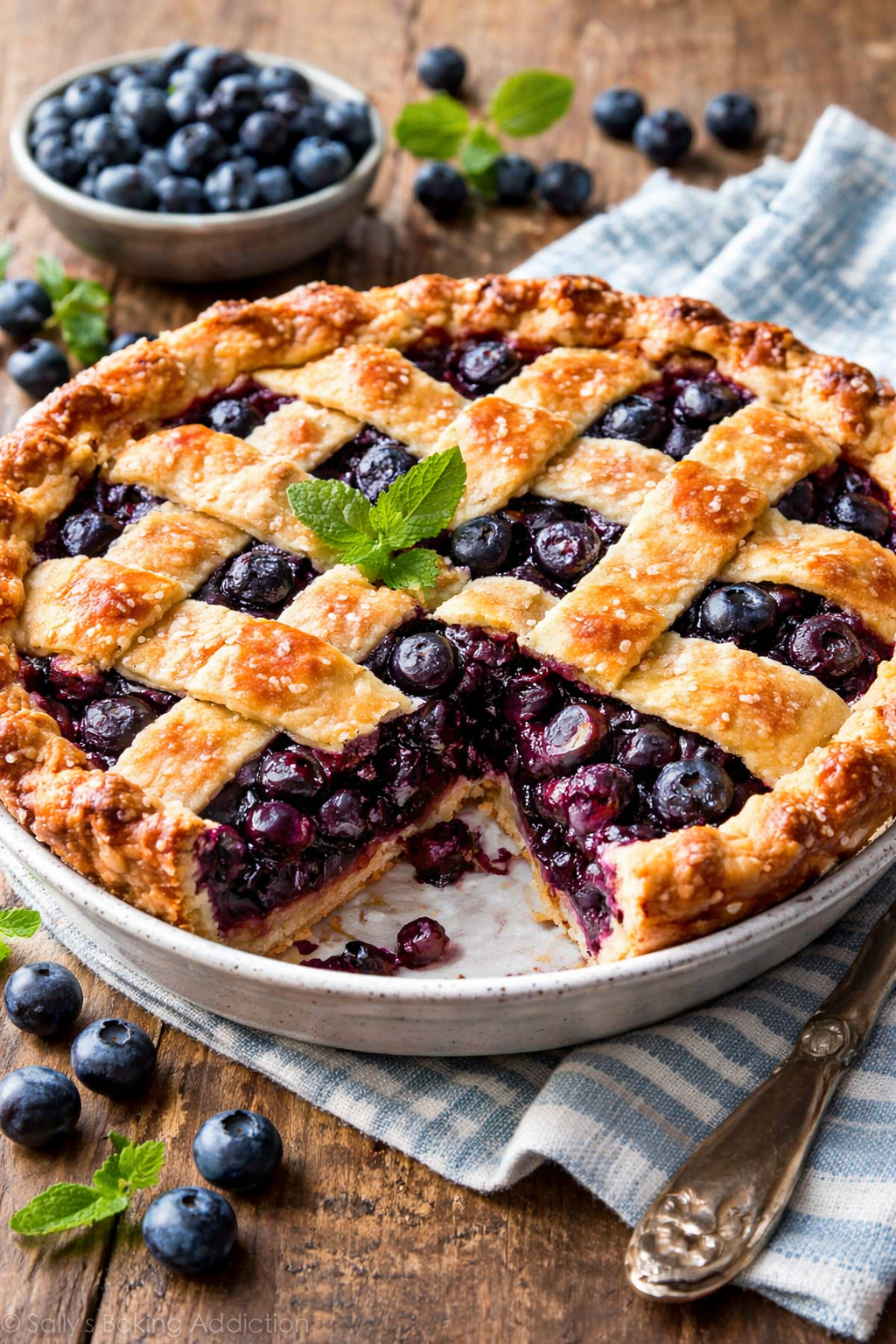 Blåbärspaj med krispig galler-topp