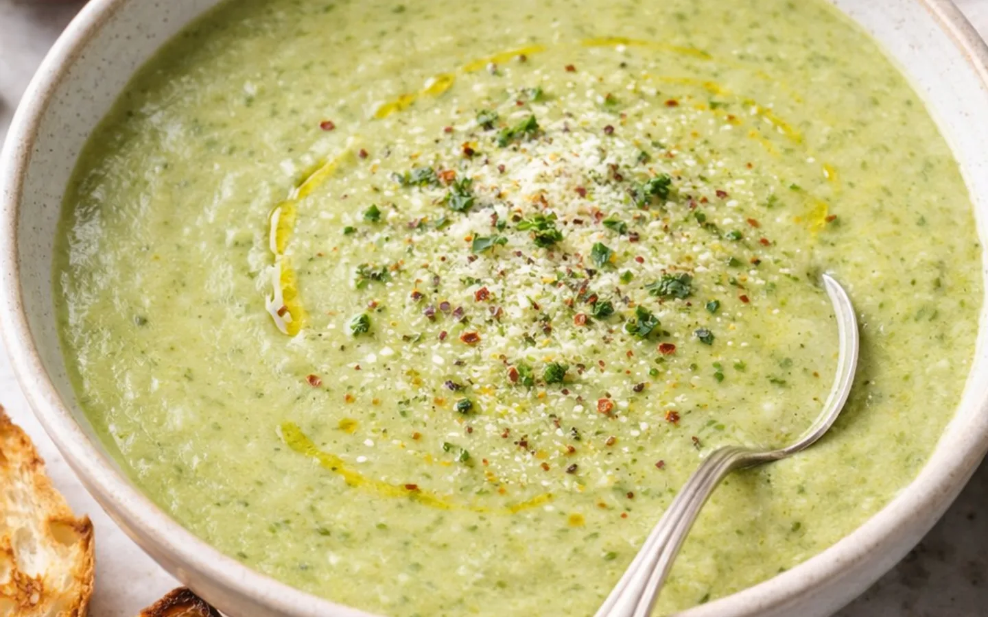 Broccolisoppa i skål