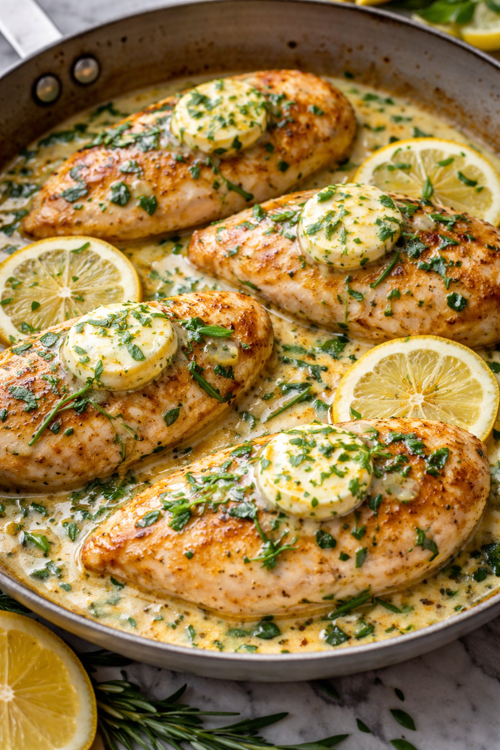 Ugnsstekt påskkyckling med dragon och citronsmör