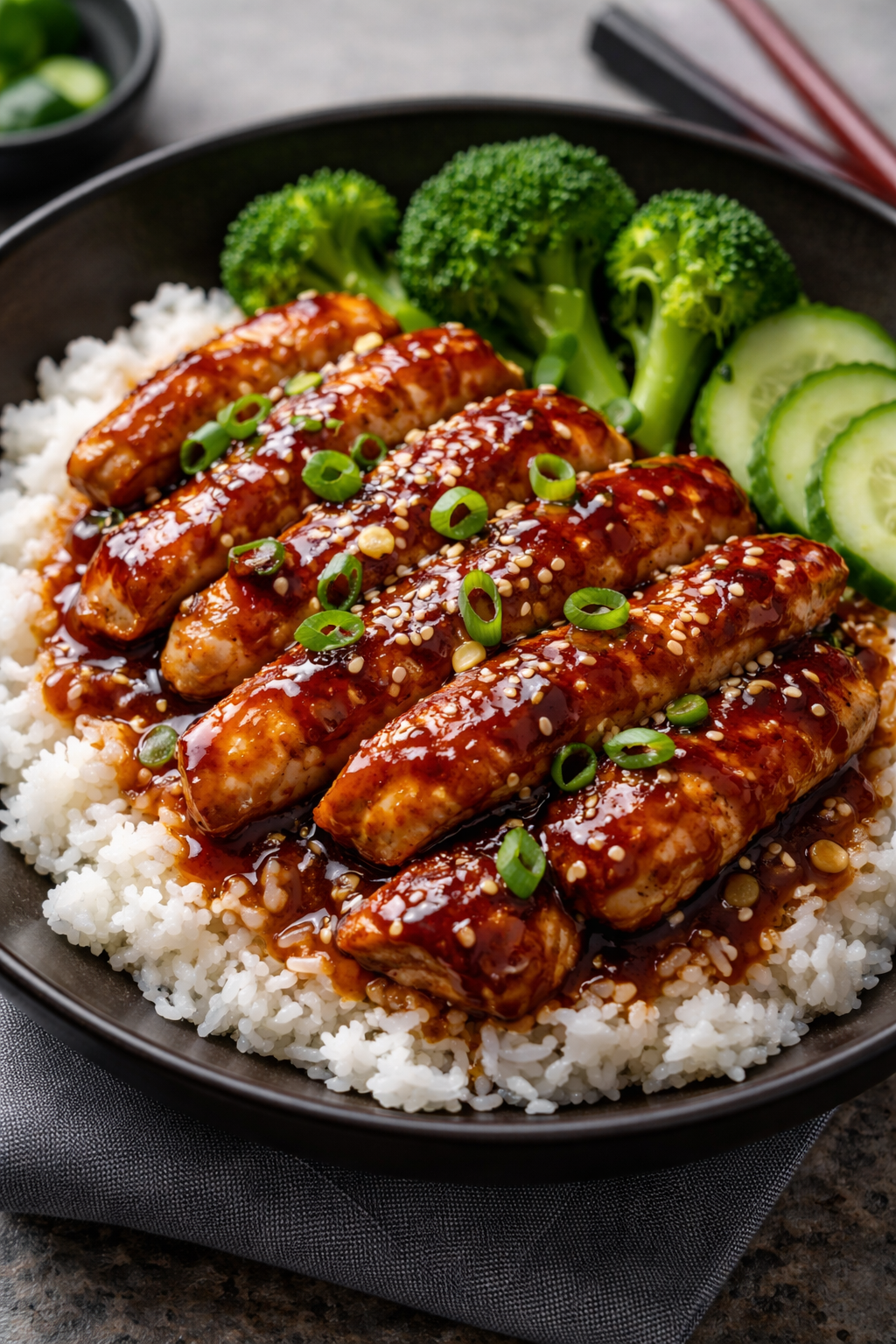 Kyckling teriyaki med blank soja- och miringlaze