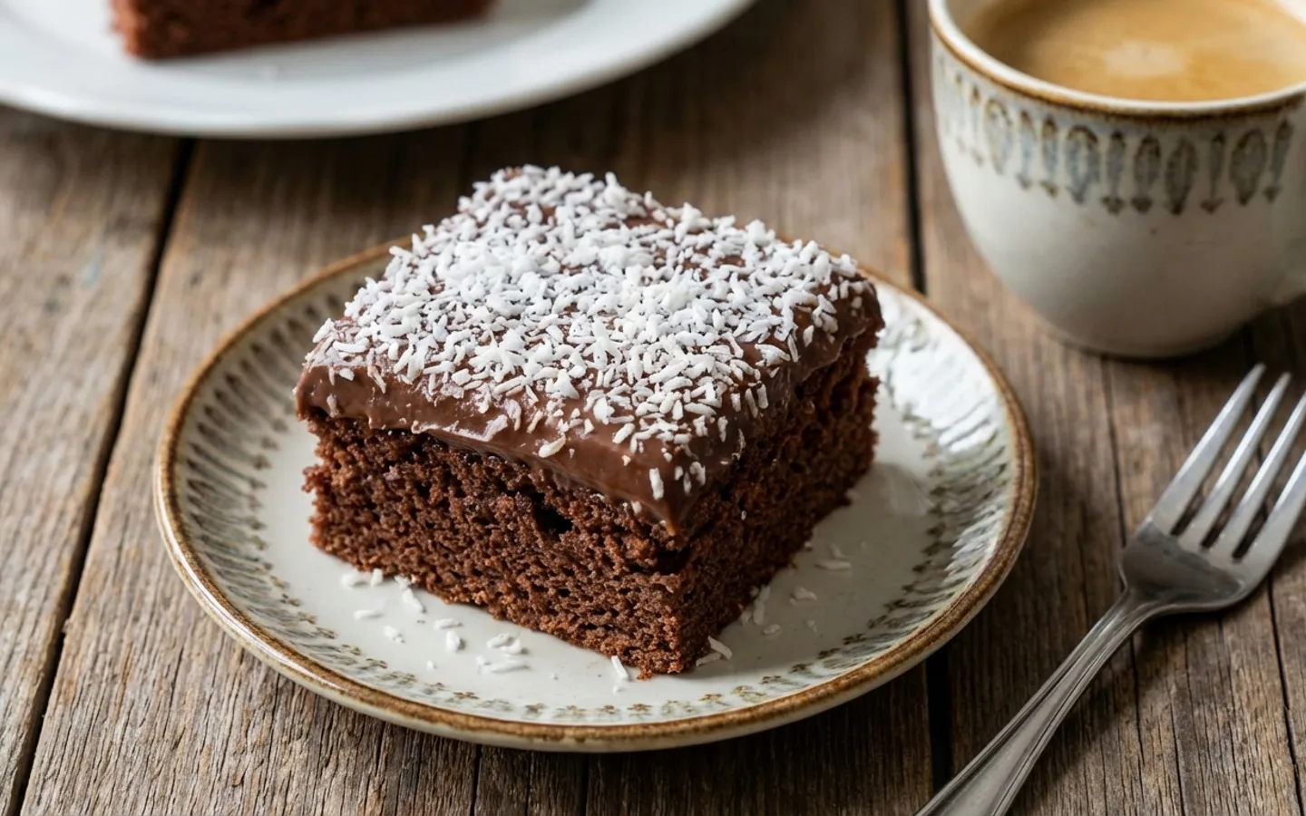 Kärleksmums i rutor med kokos på toppen